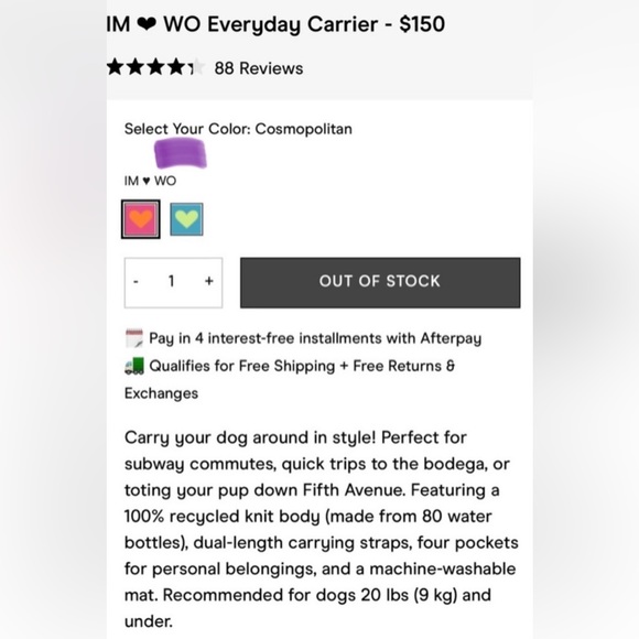 **SOLD OUT** NWT Isaac Mizrahi 💗🧡💗 Wild One Everyday Pet Carrier Dog Tote - Picture 7 of 9